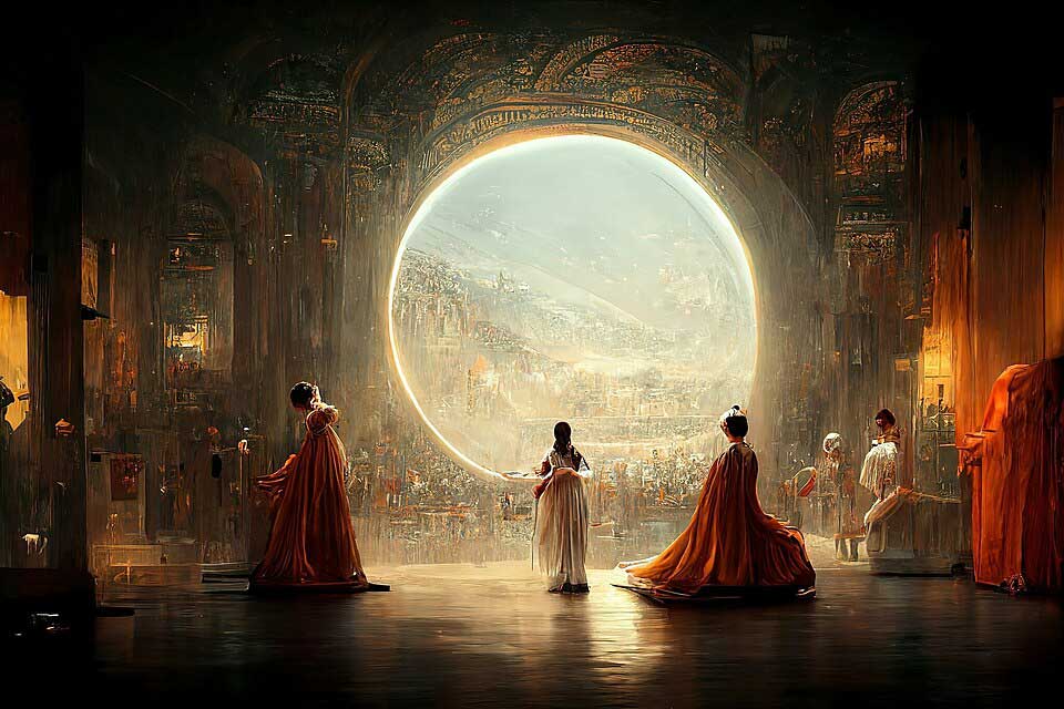 Théâtre D'opéra Spatial (pronounced [teɑtʁ dɔpeʁa spasjal]; French for 'Space Opera Theater') is a digital arts piece generated and edited by an American man named Jason Michael Allen with the generative artificial intelligence (GAI) model Midjourney.
