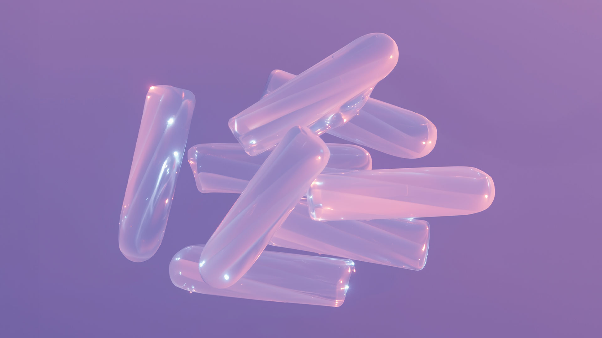 Abstrakte, gläserne Tampon-Interpretation von deaex, generiert mit Midjourney 2025. Fokus auf Materialästhetik
