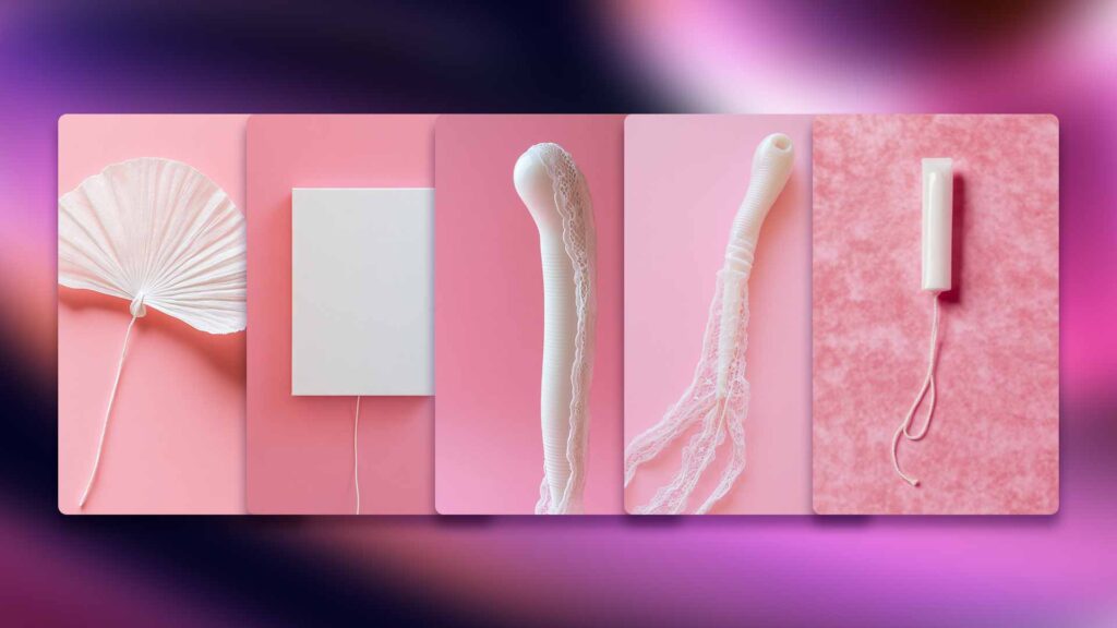 1920x1080_deaex_blog_midjourney_Tampon_variation_2 Midjourney-Versuche von deaex zur Darstellung eines Tampons. Feminine Hygiene als AI-Challenge, generiert 2024.